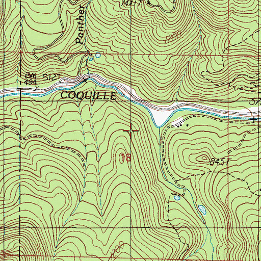 Topographic Map of Slater Creek, OR