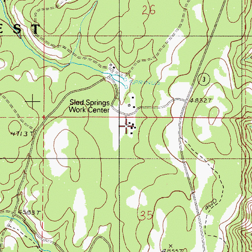 Topographic Map of Sled Springs Work Center, OR