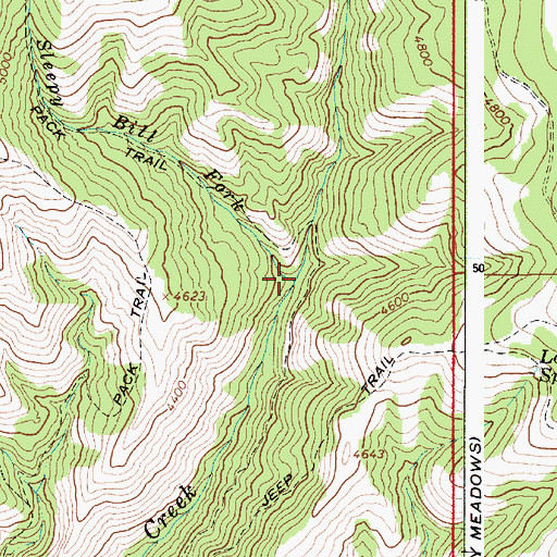 Topographic Map of Sleepy Bill Fork, OR
