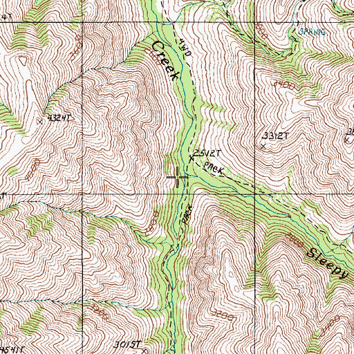 Topographic Map of Sleepy Creek, OR