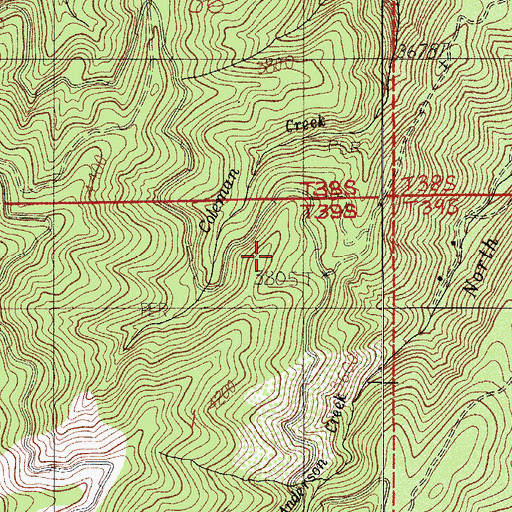 Topographic Map of Sleppy Mine, OR