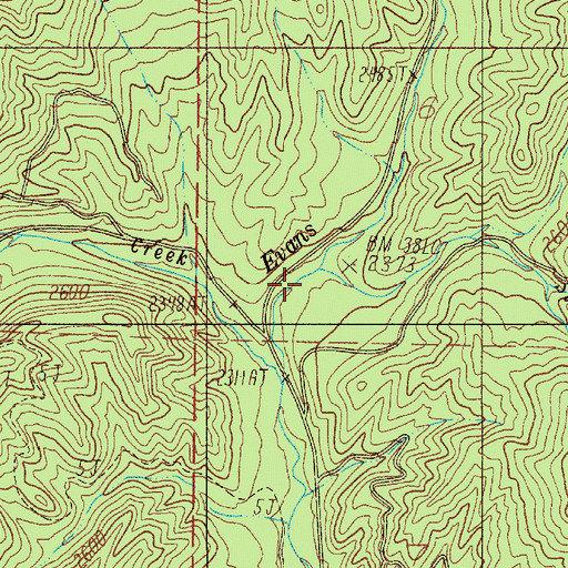 Topographic Map of Slick Rock Creek, OR