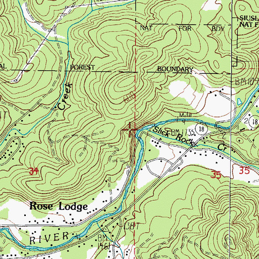 Topographic Map of Slick Rock Creek, OR