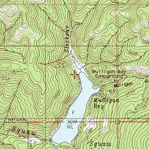 Topographic Map of Slickear Creek, OR
