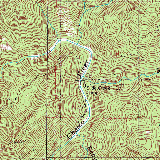 Topographic Map of Slide Creek, OR