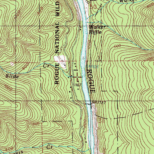 Topographic Map of Slide Creek, OR