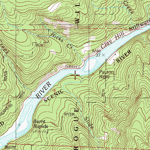 Topographic Map of Slide Creek, OR