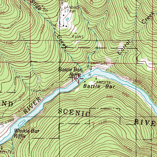 Topographic Map of Slide Creek, OR