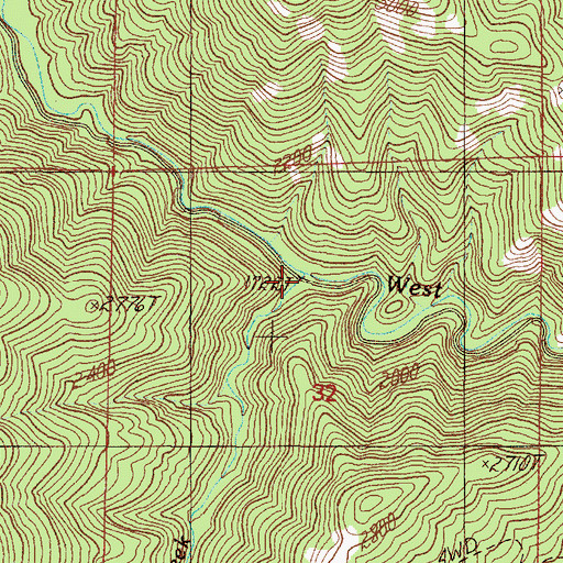 Topographic Map of Slide Creek, OR
