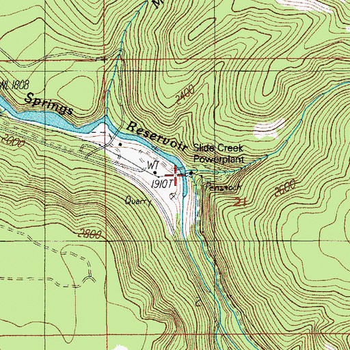 Topographic Map of Slide Creek, OR