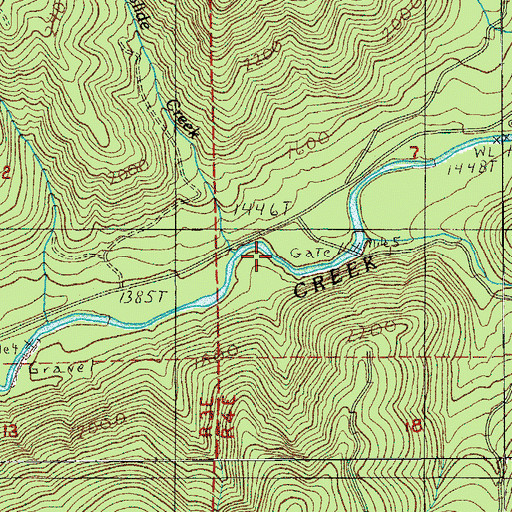 Topographic Map of Slide Creek, OR
