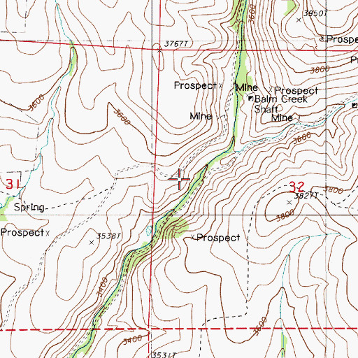 Topographic Map of Slide Creek, OR
