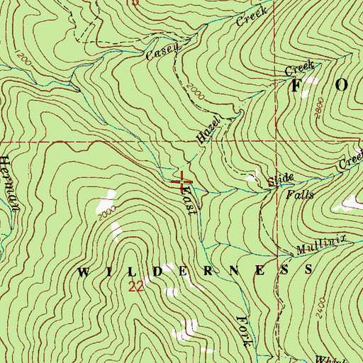 Topographic Map of Slide Creek, OR