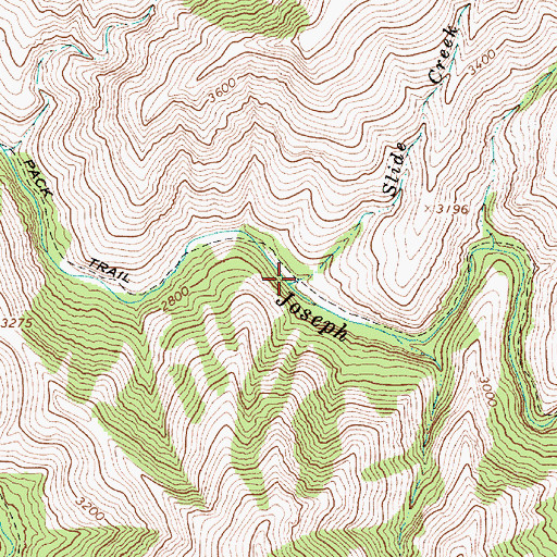 Topographic Map of Slide Creek, OR