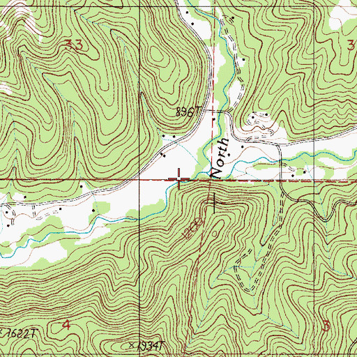 Topographic Map of Slide Creek, OR