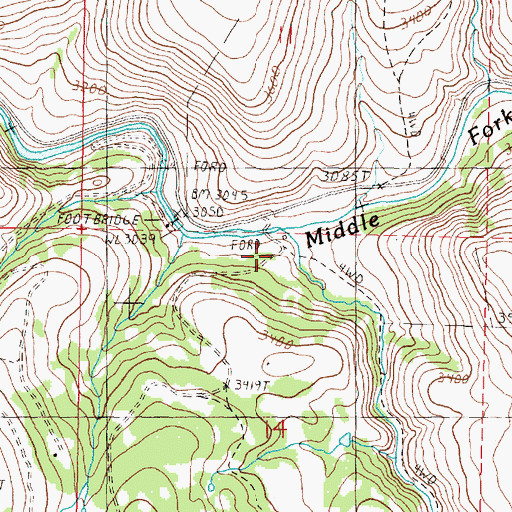 Topographic Map of Slide Creek, OR