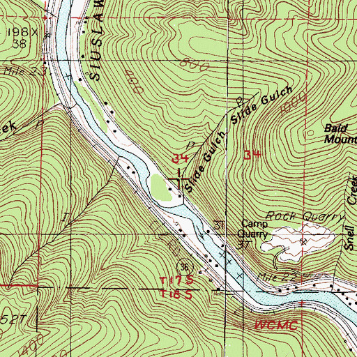 Topographic Map of Slide Gulch, OR
