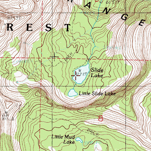 Topographic Map of Slide Lake, OR