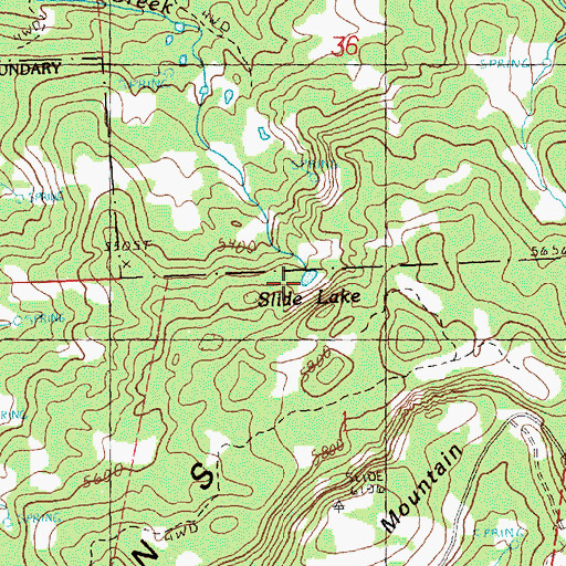 Topographic Map of Slide Lake, OR