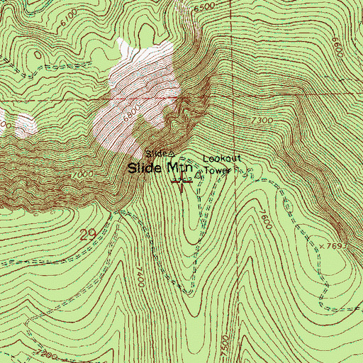 Topographic Map of Slide Mountain, OR