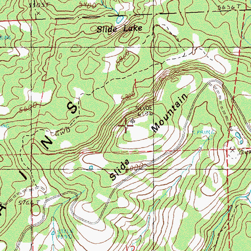 Topographic Map of Slide Mountain, OR