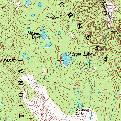 Topographic Map of Slideout Lake, OR