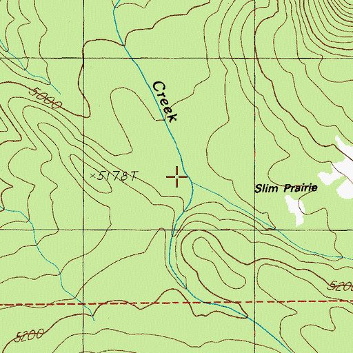 Topographic Map of Slim Prairie, OR
