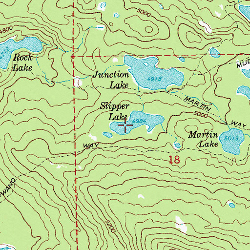 Topographic Map of Slipper Lake, OR