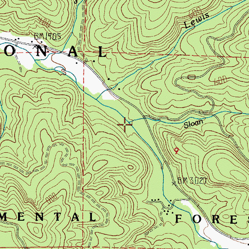 Topographic Map of Sloan Creek, OR