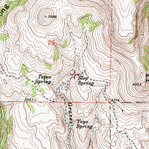 Topographic Map of Slop Spring, OR