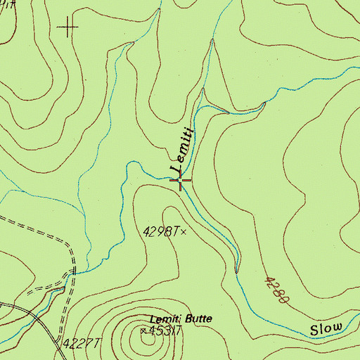 Topographic Map of Slow Creek, OR