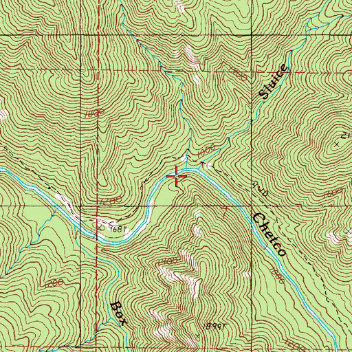 Topographic Map of Sluice Creek, OR