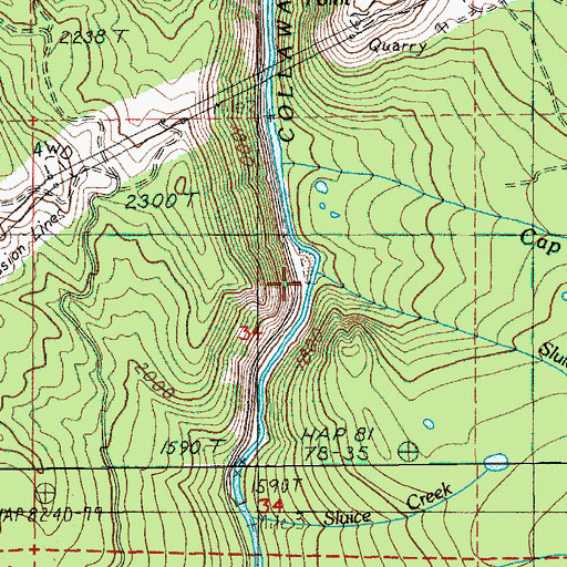 Topographic Map of Sluice Creek, OR