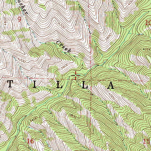 Topographic Map of Slusher Creek, OR