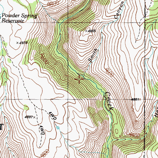 Topographic Map of Smith Canyon, OR