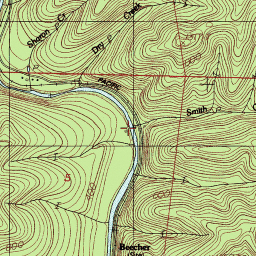 Topographic Map of Smith Creek, OR