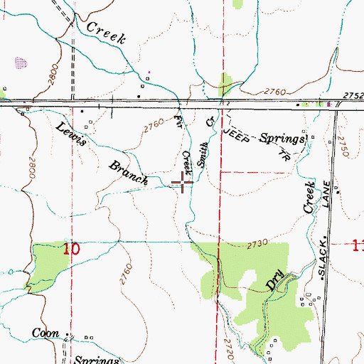 Topographic Map of Smith Creek, OR