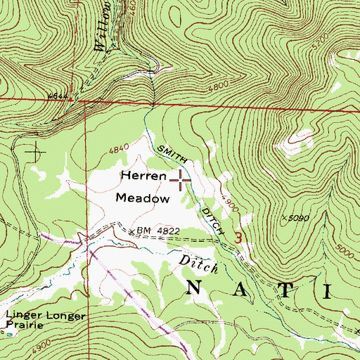 Topographic Map of Smith Ditch, OR