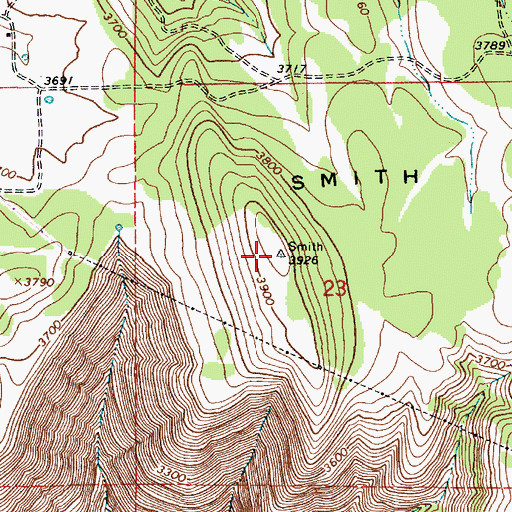 Topographic Map of Smith Mountain, OR