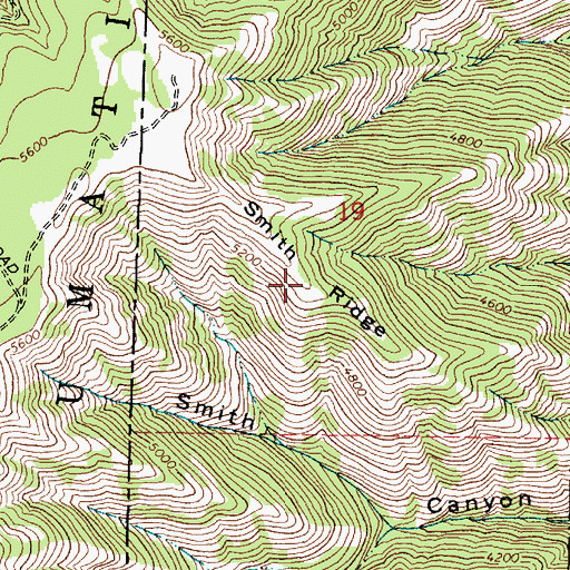 Topographic Map of Smith Ridge, OR