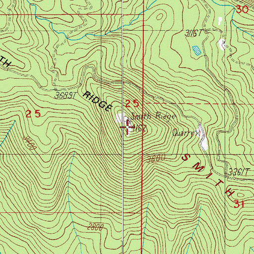 Topographic Map of Smith Ridge, OR