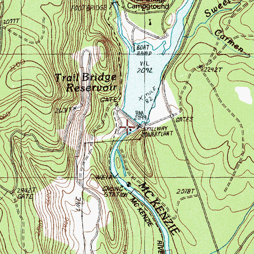 Topographic Map of Smith River, OR