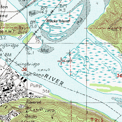 Topographic Map of Smith River Light, OR
