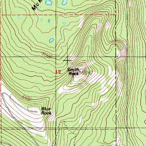 Topographic Map of Smith Rock, OR