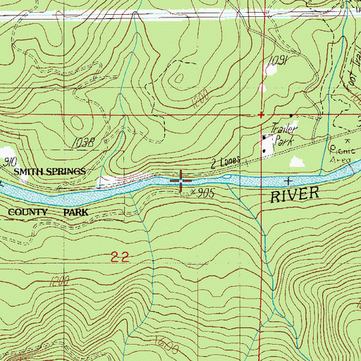Topographic Map of Smiths Ford (historical), OR