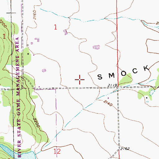 Topographic Map of Smock Prairie, OR