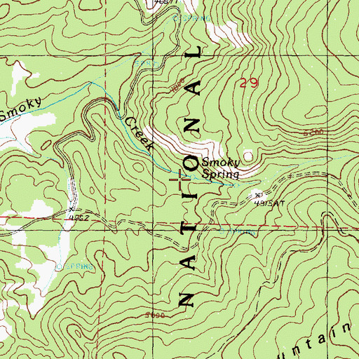 Topographic Map of Smoky Spring, OR