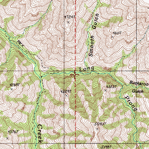 Topographic Map of Smooth Gulch, OR