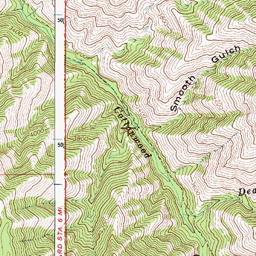 Topographic Map of Smooth Gulch, OR