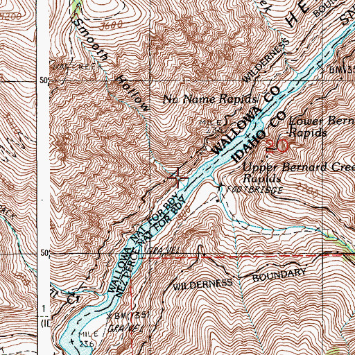 Topographic Map of Smooth Hollow, OR